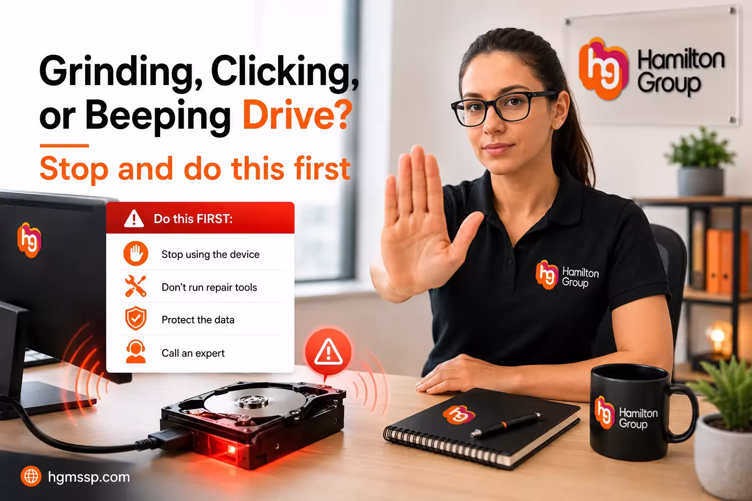 Grinding, Clicking, or Beeping Drive? Stop and Do This First