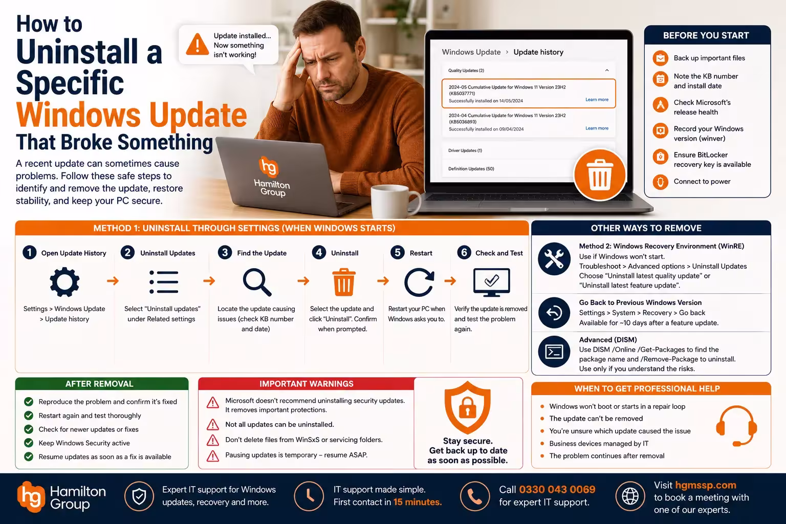 How to Uninstall a Specific Windows Updates That Broke Something