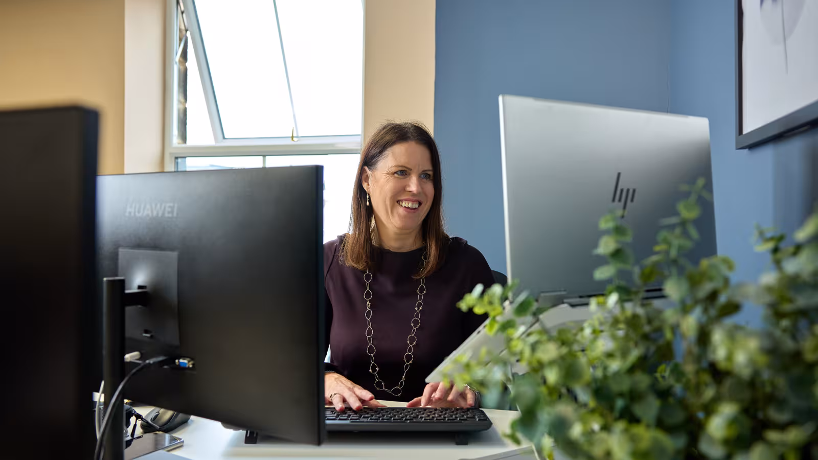 Lady working on laptop