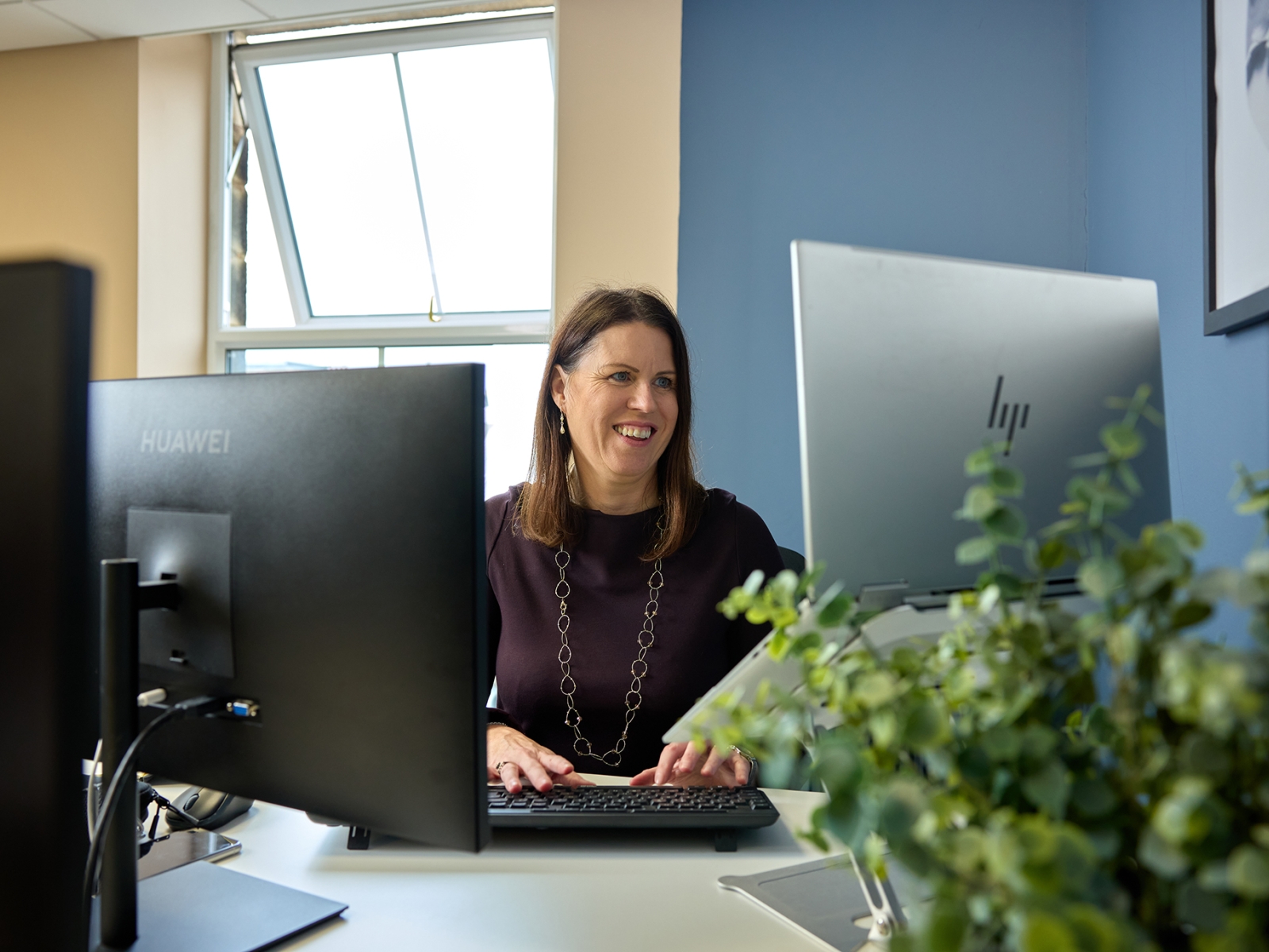 Lady working on laptop