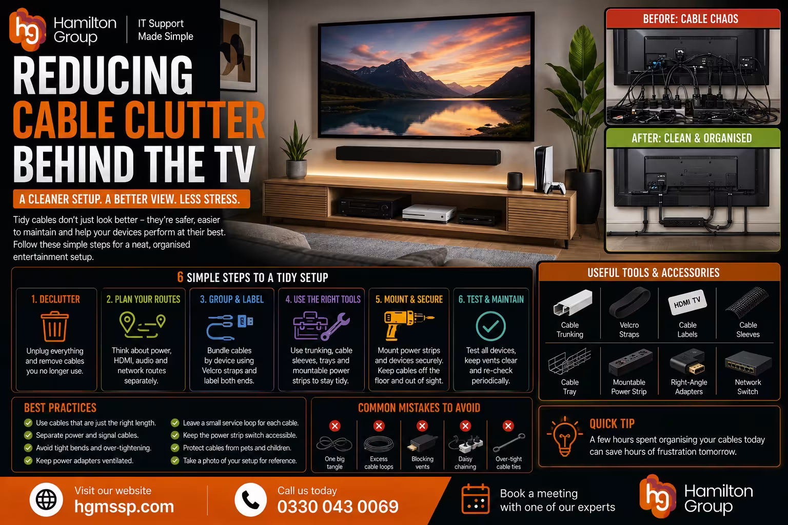 Reducing Cable Clutter Behind the TV