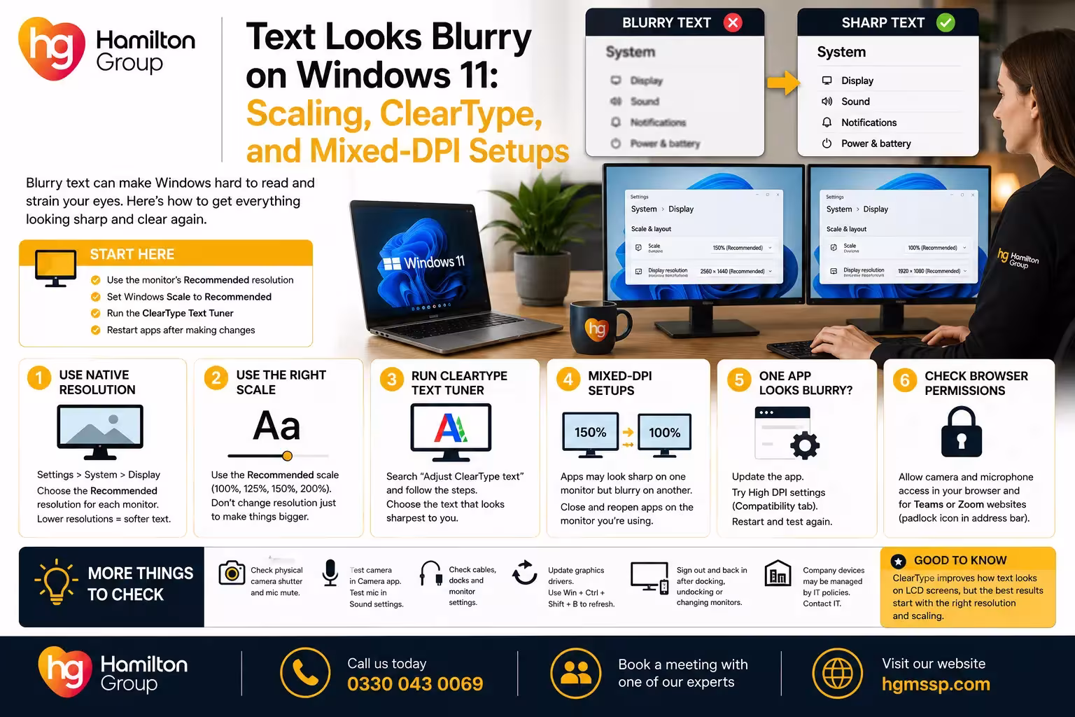 Text Looks Blurry on Windows 11 Scaling, ClearType, and Mixed-DPI Setups