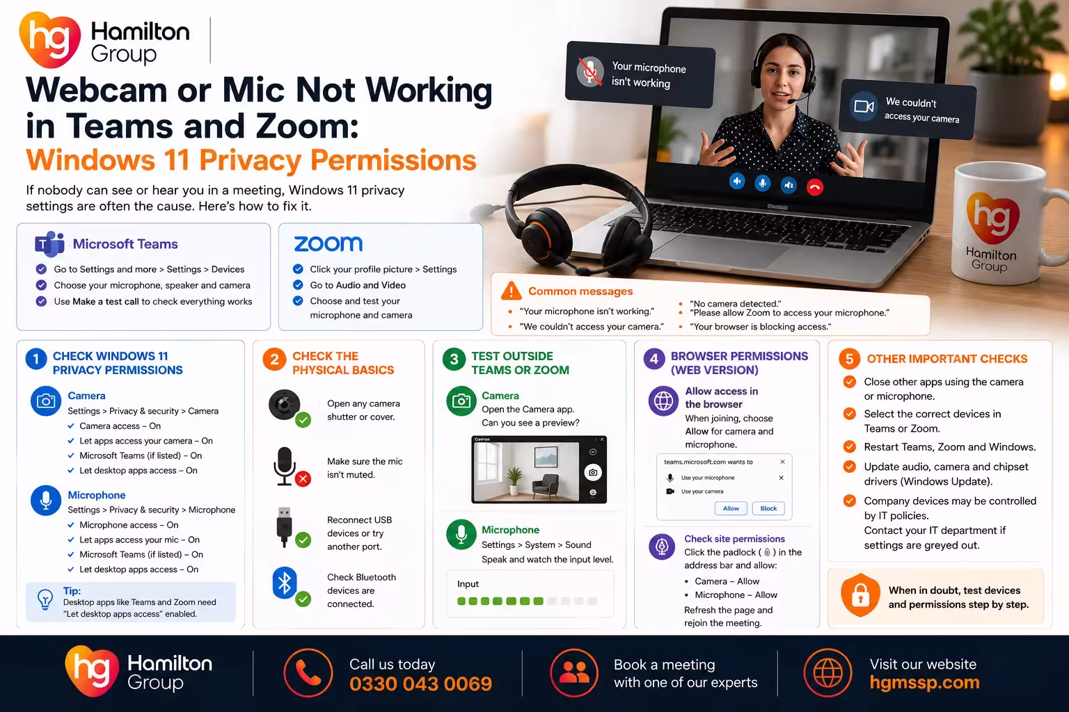 Webcam or Mic Not Working in Teams and Zoom? Windows 11 Privacy Permissions