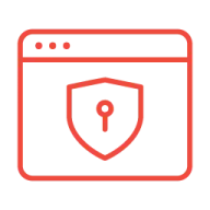 Browser with shield lock symbol