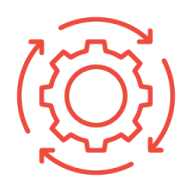 Cog with circling arrows