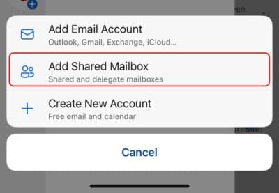 Add Shared Mailbox Add Shared Mailbox
